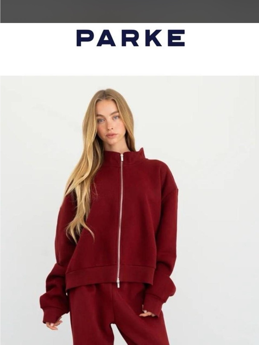 New Sold Out BACK TO SCHOOL Parke Maroon Zip Up Mockneck Sweatshirt L XL